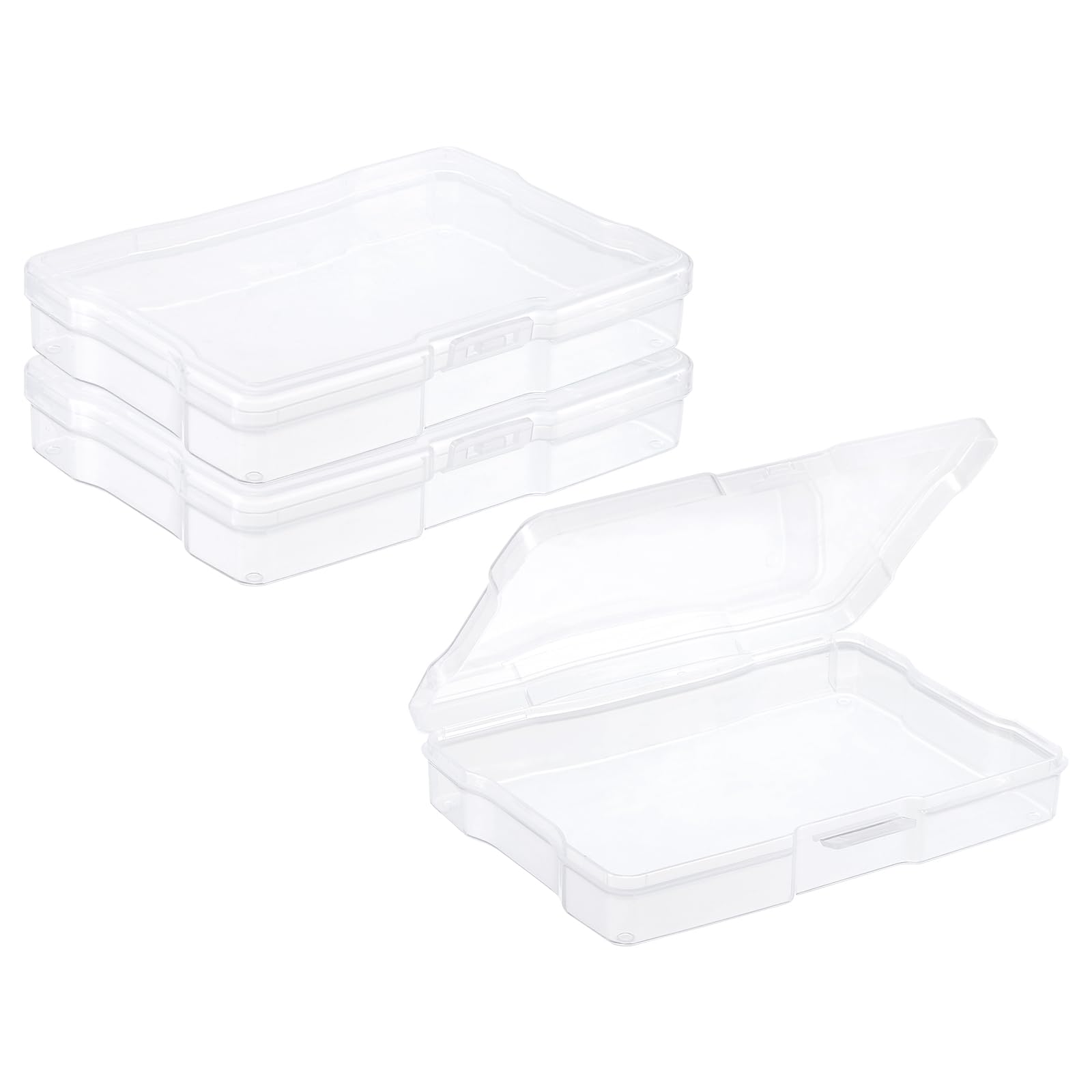 PATIKIL 4x6 Photo Storage Box, 2 Pack Photo Boxes Storage Photo Organizer Cases Storage Container Picture Boxes Plastic for 4x6 Pictures Sticker Scrapbook Craft Keeper, Clear
