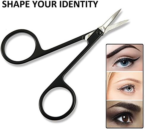 Facial Hair Removal Kit w/ Slanted Tip Tweezers, Pointed Tip Tweezer &amp; Stainless Steel Eyebrow Scissors - For Grooming, Ingrown Hair, Blackhead &amp; Tick Remover, Splinter, Eyebrows