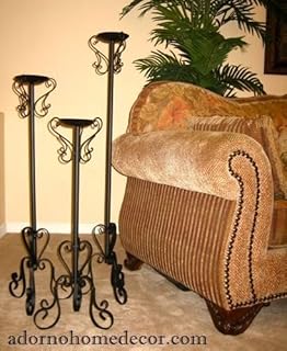 Amazon Com Kalalou Set Of Two Antique Copper Candle Stands