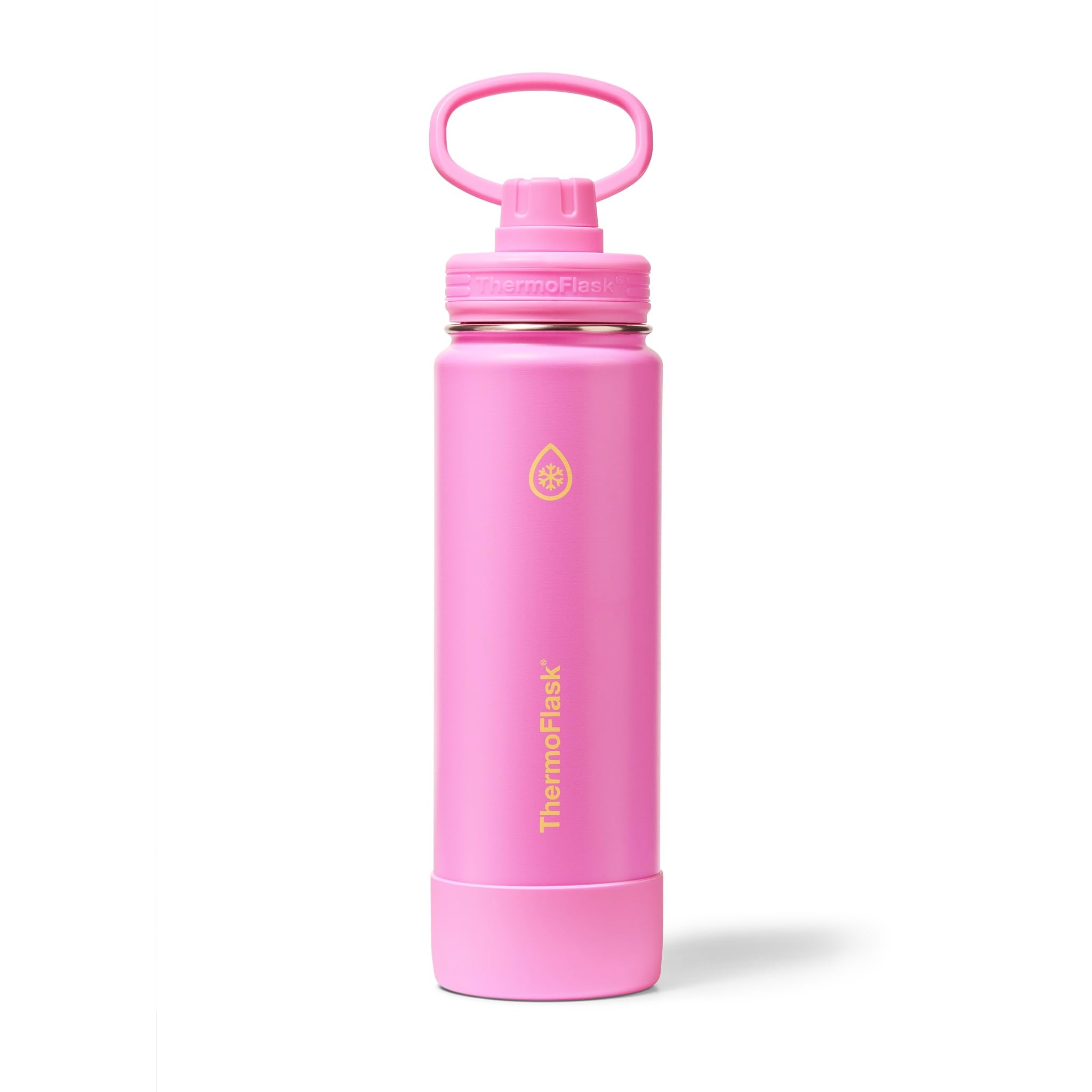Photo 1 of ThermoFlask 24 oz Double Wall Vacuum Insulated Stainless Steel Water Bottle with Spout Lid, Shocking Pink