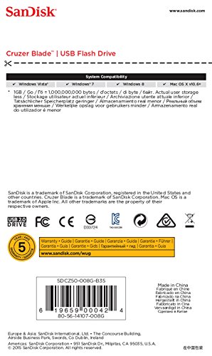 SanDisk Cruzer Blade 8GB USB 2.0 Flash Drive- SDCZ50-008G-B35