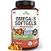Omega 3 Fish Oil for Dogs, 250 Softgel Pills, 1000 mg EPA DHA Dog Fish Oil Pet Supplement for Joint Support Arthritis Pain Relief, Allergy Itch, Shedding, Healthy Coat, Dry Itching Skin, Hot Spot, USA primary