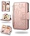 iPhone 8 Case, iPhone 7 Wallet Case, FLYEE 9 Card Slot PU Leather Magnetic Protective Cover with Mirror and Detachable Wrist Strap for iPhone7 iPhone8 4.7 Inch Rose Gold