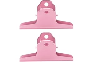SEEK RARE 2PCS Extra Large Binder Clips Metal Bulldog Clips Large Paper Clamps Holder Chip Clips for Home School Office Drawing Bag Pink 3inch