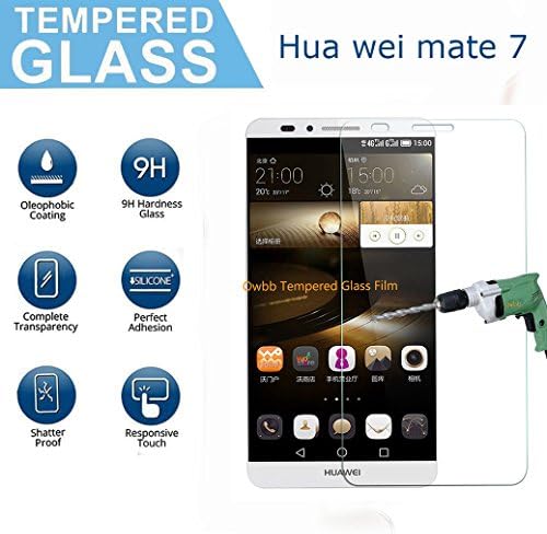 Huawei Mate 7 Screen Protector, OuDu Tempered Glass Screen Protector for Huawei Mate 7 Clear Protective Film with 9H Hardness & 2.5D Edge Technolog