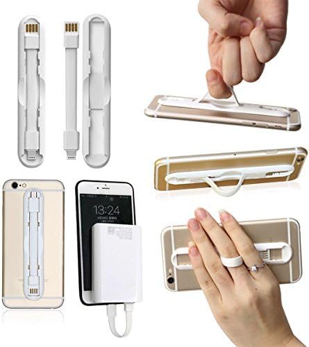 Phone Holder + iphone Charging Cable + Phone holder For Car, Unique Cell Phone Holder, USB Charge Cable Charger is Suitable for iPhone 5, 5c, 5s,6,6 Plus, 6s, 6s plus, 7, 7 plus, iPad Mini, 4Gen, Air
