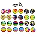 Colorful Glass Dome Magnetic Clip-on Earrings for Teen Girls Kids Women non-pierced Ears