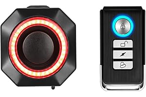 HONETEEK Smart Bike Tail Light, 110db Bike Alarm with Remote, Wireless Bicycle Alarm Rechargeable, Waterproof & Rechargable Motorcycle Alarm System Anti Theft