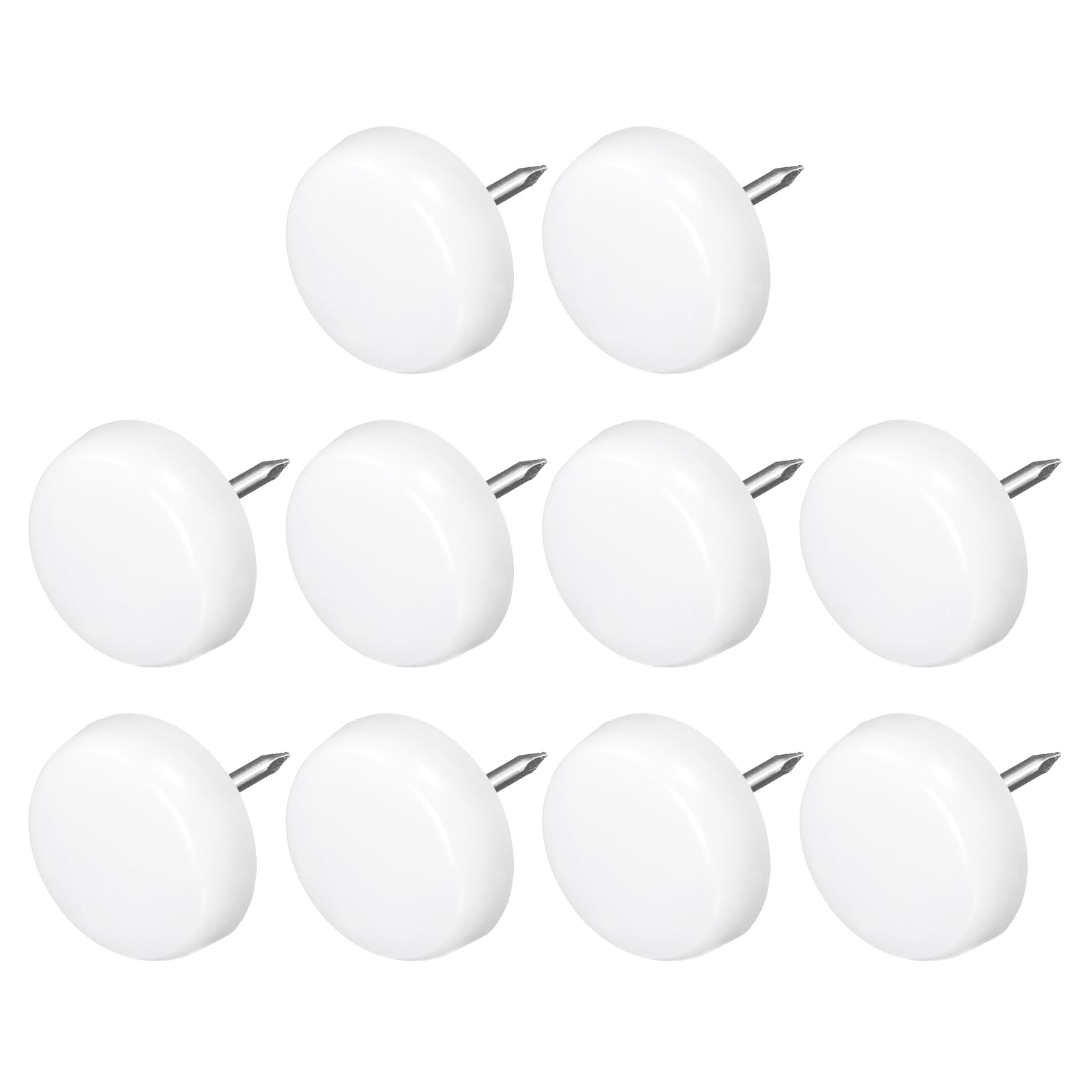 METALLIXITY Furniture Feet Nail (18mm/0.71in) 50Pcs, Plastic Round Chair Glides Sliders - for Chairs Sofa Furniture Sliders Protector Pad, White