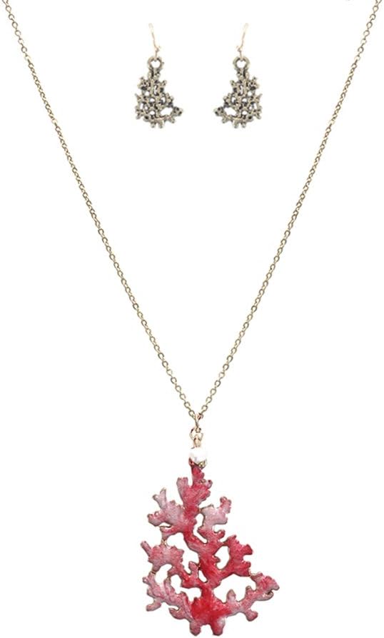 Pink Sea Coral Reef Fashion Pendant Necklace