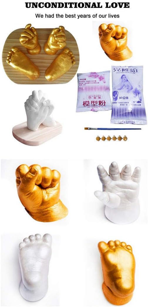 BZLine 3D Moulding Casting Plaster Kit, DIY 3D Souvenir Hand Casting Set Baby Plaster Mold Alginate Plaster Couples Wedding Baby Souvenir
