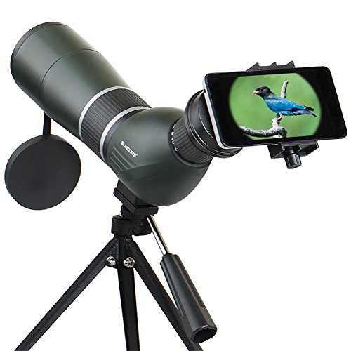 Spotting Scopes Monocular Telescope Waterproof Telescope 15-45X60 Zoom Monocular 45 Degree Angled Telescope for Birding Hunting Target Shooting with Portable Tripod