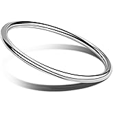 Dankadi Fashion Smooth Moments Charm 925 Sterling Silver Bracelet Minimalist DIY Women 4MM Bangle Diameter 60-65 -68MM Gold Plated Jewelry Gift