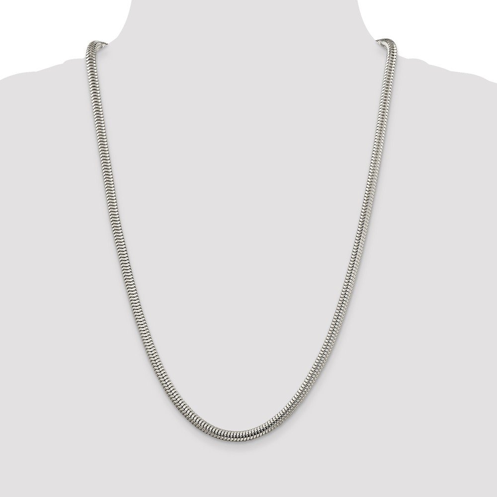 925 Sterling Silver 5mm Round Snake 