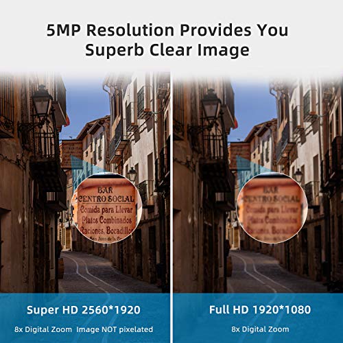 5MP 8 Channel PoE Security Camera System,Wandwoo Home Camera Systems with 2TB Hard Drive and 4Pcs 5MP(2592 x 1920P) Outdoor PoE IP Camera Video Surveillance System, Free App