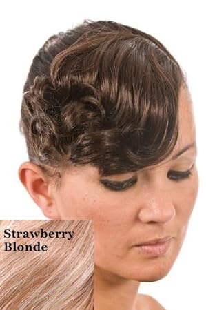 Strawberry Blonde Clip On Curly Side Fringe Burlesque 40 S