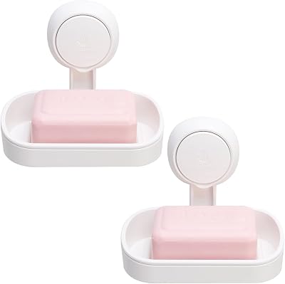 TAILI Suction Soap Dish 2 Pack Shower Holder Wall Mounted 3 KG