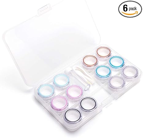 Amazon Co Jp コンタクトレンズケース コンテナホルダー ストレージボックス ポータブルコンタクトレンズ トラベルキット 6個パック ドラッグストア