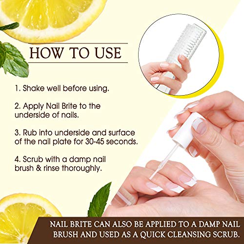 Gena Nail Brite Whitening Scrub with Brush, Cleans Conditions