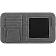 povtii Car Sun Visor Organizer, Small Leather Auto Visor Storage Organizer, Vehicle Multi-Pocket Document Holder for License, Card, Pen, Sunglasses, Interior Car Accessories (Gray)