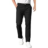 Haloumoning Boys Dress Pants Kids Elastic Waist Straight Leg Uniform Pants Casual Trousers with Pockets