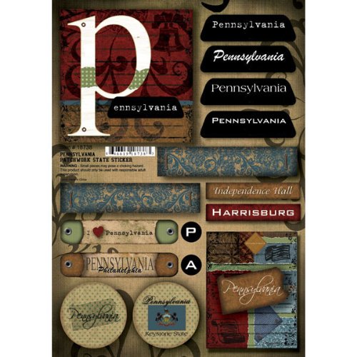 Scrapbook Customs - United States Collection - Pennsylvania - Cardstock Stickers - Patchwork