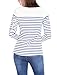 Allegra K Women's Round Neck Long Sleeves Color Block Striped Tops T Shirts Blue M US 10