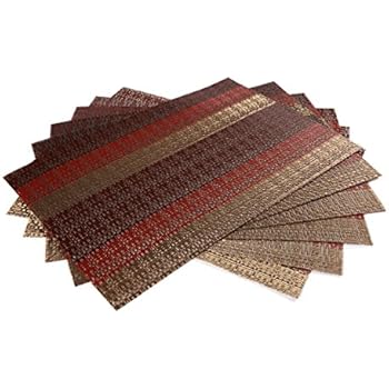 SICOHOME Placemats Set of 6,Red Vinyl Placemat for Dining Table,Home,Kitchen,Office and Outdoor