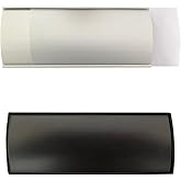 Set of 2 Curved Name Plate Holder for Doors 8" x 3" Wall Mount Office Business Door Sign Holder Aluminum Sign Frame with Adhesive Tape Plastic Film for Office Business Display(Silver)
