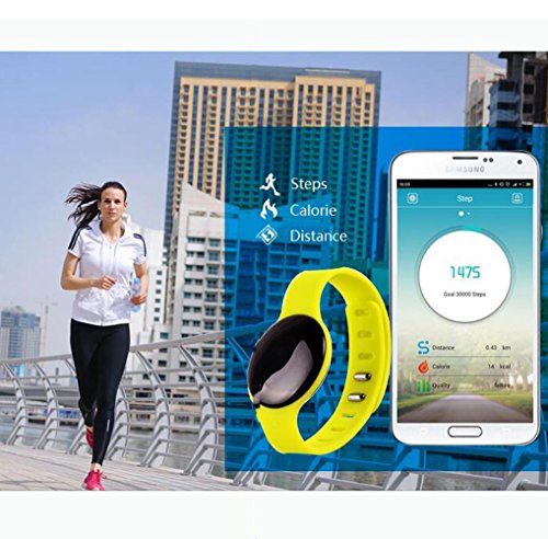 L@YC Fitness Tracker Waterproof Activity Pedometer Wristband Sleep Monitor Bluetooth 4.0 Smart Bracelet for Android iOS Phones, Blue