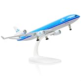 QIYUMOKE MD-11 NL-KLM 1/300 Diecast Metal Airplane Model with Stand | Alloy boeing Airplane Model for Adult(PH-BFU) -8.3 inches Model Plane for Aviation Enthusiasts Gifts, Display Decorations
