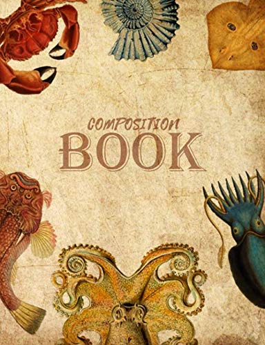 Composition Book: Fish: For College or School,Graph Paper:5x5 Quad Rule, vintage, Squared Paper, Student Exercise ... schoolgraph, paper5x5