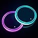 niceeshop LED Car Cup Holder Lights, (TM) 2PCS Waterproof Bottle Drink Coaster Mat Pad Built-in Light & Vibration Sensor USB Rechargeable Light for Car/SUV/Truck/Boat, 8 Colors