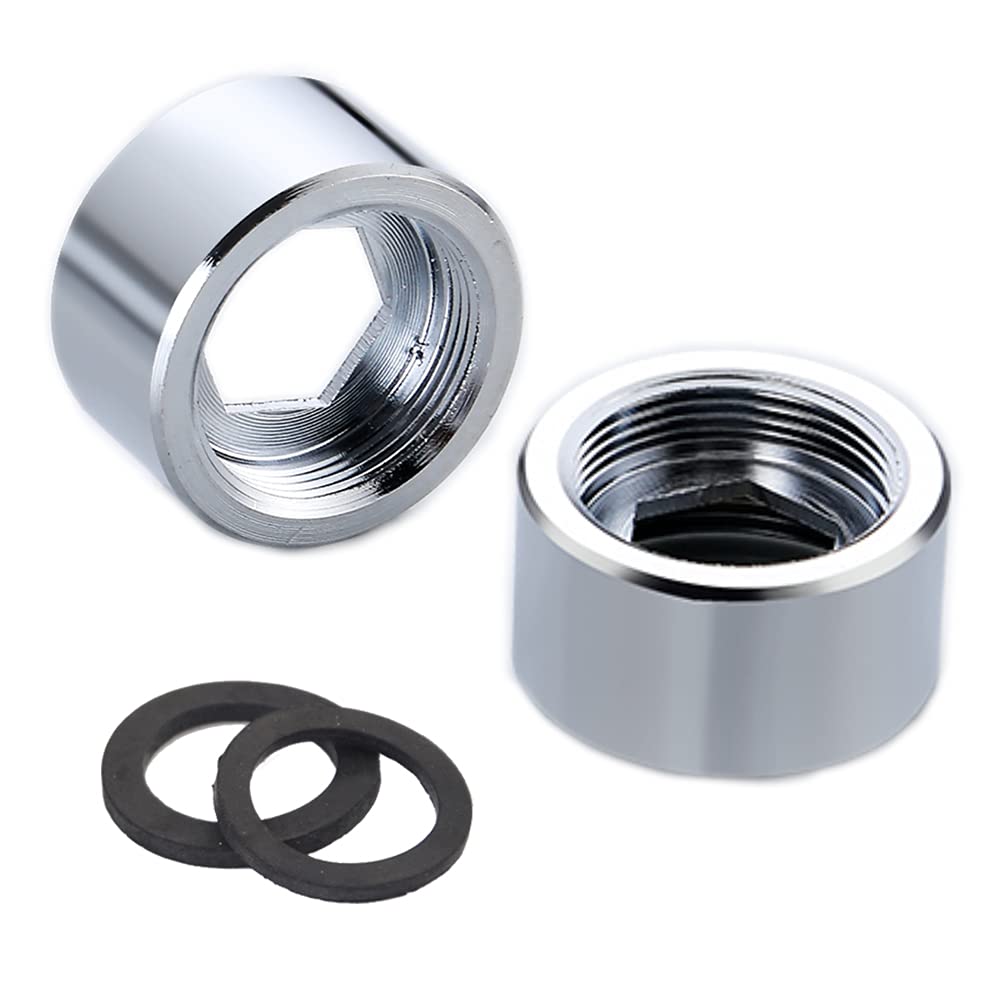 HATOOLHA® 2pcs Faucet Adapter, 24mm NPT Female Thread Transfer to Female Thread, Tap Connector Aerator for Bathroom Kitchen Water Purifier Adapter (NPT F18 to F24)