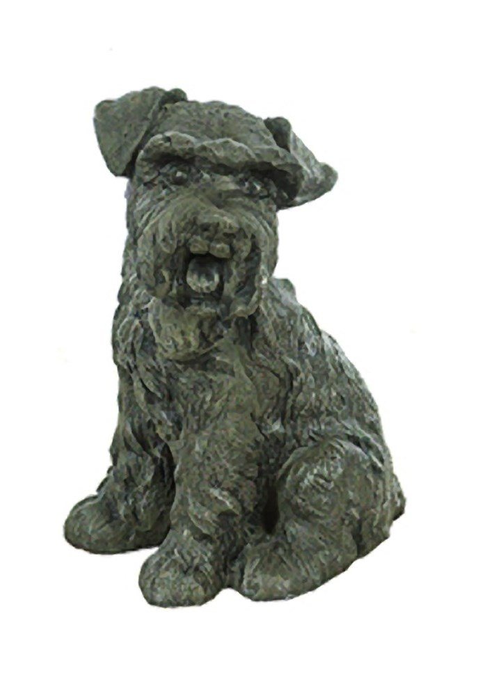 Solid Rock Stoneworks Scottish Terrier Stone Animal Statue 10in Tall Graphite Color