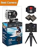 Auto Tech H9S Action Camera 4K Waterproof Wifi Sports Camera Full HD 4K 25FPS 2.7K 30fps 1080P 60fps Video Camera 12MP Photo, 170 Wide Angle Lens Includes 11 Mountings Kit 2 Batteries |Just Like GoPro