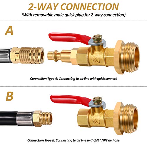 image for Hotop Winterize Adapter with 1/4 Inch Male Quick Connecting Plug and 3