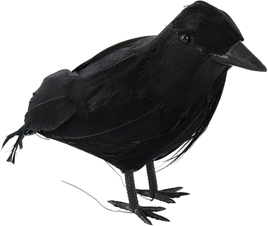 Interlink Halloween Black Feathered Crows Realistic Looking Bird Raven Halloween Prop Decor Artificial Spooky Birds Party Home Decor 1pcs Amazon Co Uk Garden Outdoors