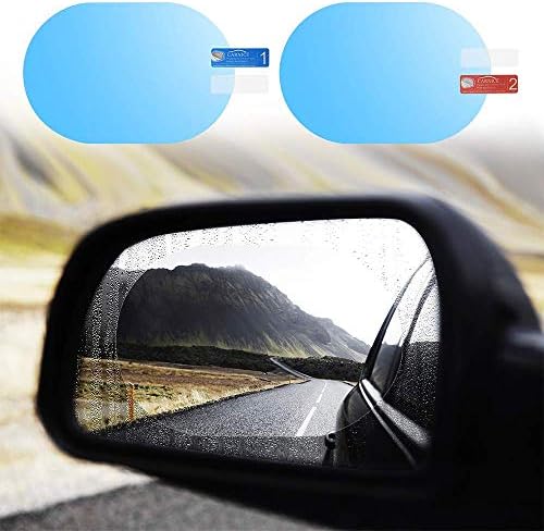 YIMEIS Car Mirror Film, Car Rearview Mirror Rainproof Film, Anti Fog, Anti-glare, Anti-scratch, Car Rearview Mirror Accessories, 3.94 x 5.7 Inch, 4PCS