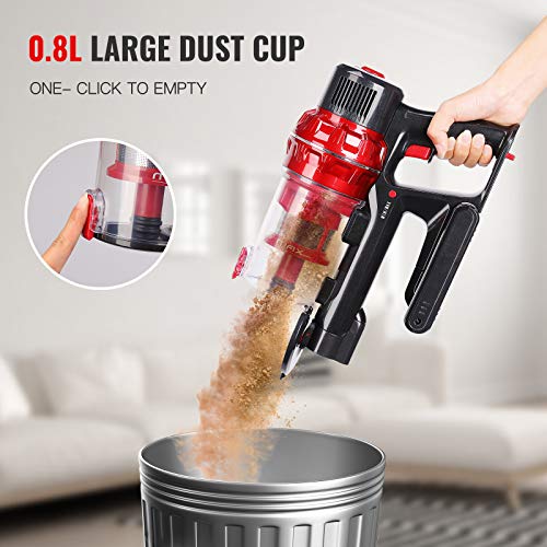 Aspirapolvere Senza Fili Potente 22 KPa, 4 in 1 Scopa Elettrica Senza Fili con Luce LED, Autonomia 40 Minuti, Filtro HEPA, Batteria Removibile per Tappeto Pavimento Peli di Animali Warmfunn