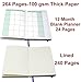 Jalousie 2 Pack A5 Thick Classic Writing Ruled Notebook Journal Hard Cover Banded Premium Paper Paper Large 240 Pages and 24 Page blank monthly planner 8.4 x 5.7 in 264 Pages in total 100 gsm