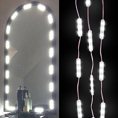 Makeup Vanity Mirror Lights，DIY Make-Up Mirror Light Kits For Cosmetic Mirror with Dimmer Controller 60 LED Bulbs 9.8 FT - White