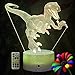 LLAMEVOL Dinosaur Toys Kids Night Light Timer Remote Christmas Gift Birthday TRex 3D Illusion Lamp 7 Color