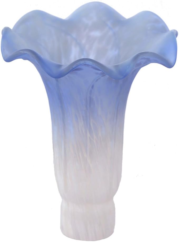 Handpainted Glass Replacement Lily Shade Blue/White