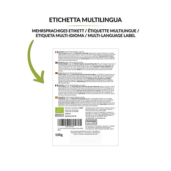 NaturaleBio Matcha Tee Pulver Bio - Premium-QualitÃ¤t - 100g. Original Green Tea aus Japan. Japanischer ideal zum Trinken. GrÃ¼ntee fÃ¼r Latte, Smoothies GetrÃ¤nk. Hergestellt in Uji, Kyoto. – Bild 3