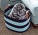 Sweetzer & Orange Large Woven Cotton Rope Storage Basket (Vegan Handles) - Blanket Storage Baskets, Laundry Basket, Toy Storage, Nursery Hamper - Decorative Blue Stripe Basket for Living Room
