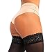 THIGH HIGH Opaque  Lace Top Stockings Sheer Nylon Pantyhose,black,3/4 - Medium/Large