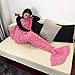 yashidali Wearable Mermaid Tail Blanket Crochet, All Seasons Warm Knitted Bed Blankets Sofa Living Room Quilt for Kids and Adults, Fish-Scales Pattern, 70.9