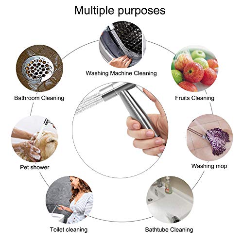 Handheld Bidet Sprayer for Toilet, Adjustable Water Stream, Baby Cloth Diaper Sprayer, Easy to Install, Multi-use Spray… - Image 4