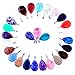 30pcs Water Drop Healing Crystal Quartz Stone Pendant Chakra Charm Beads Random Color Gems Gemstones for Necklace Jewelry Making